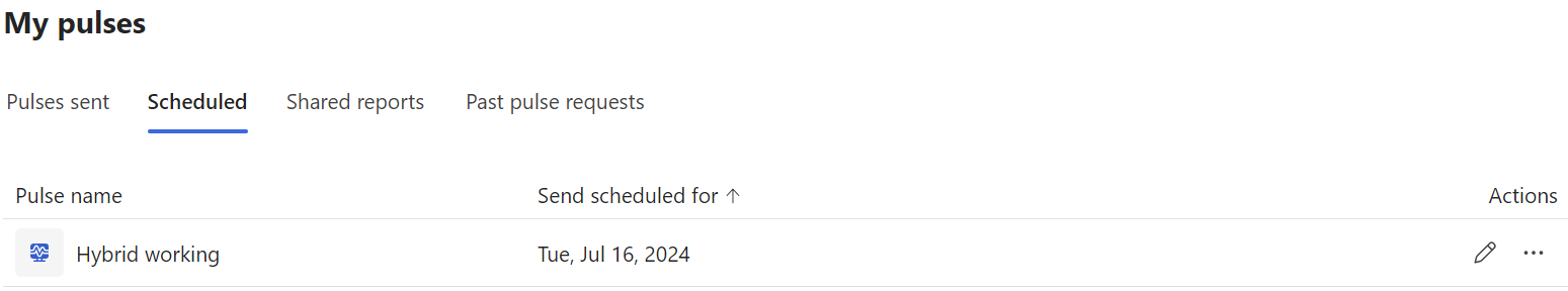 Requête Pulse unique de travail hybride planifiée