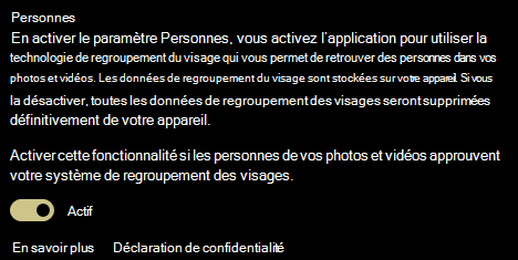 Affiche le basculement activé/désactivé du paramètre Personnes.