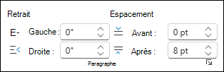 Modifier le retrait et l’espacement dans Word pour le web
