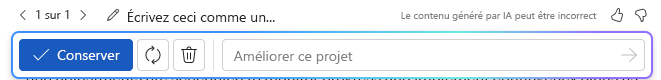 Options Copilot in Words pour conserver ou modifier sa réponse