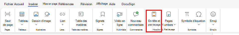 Entrez H&F à partir du ruban