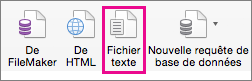Dans l’onglet Données, sélectionnez Fichier texte