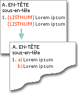 listnum fields used to generate letters on the same lines as numbers