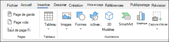 Insérer des éléments dans Word