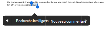 Appuyez sur Nouveau commentaire après avoir sélectionné du texte dans Word