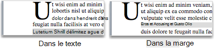 Majuscules dans la marge et lettrines