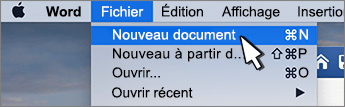 Option Nouveau document