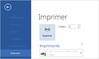 Imprimer en mode Backstage