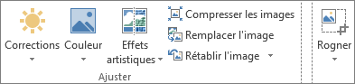Outils Image pour ajuster et rogner des images