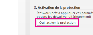 Volet Restreindre la modification