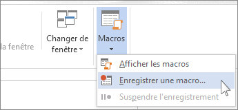 Commande Enregistrer une macro