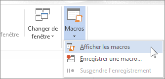 Commande Afficher les macros