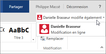 Auteurs dans Word Online