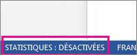 Statistiques désactivées