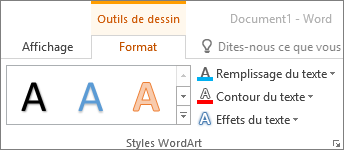 Groupe Styles WordArt