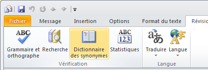 Outlook Ribbon Thesaurus Icon