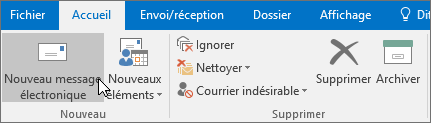 Élément de document avec un nouveau message électronique