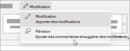 Définissez Modification sur Révision.