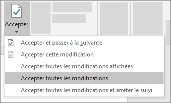 Accepter toutes les modifications