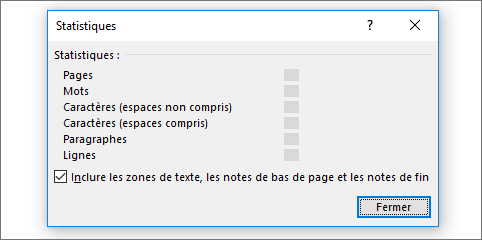 Détail des statistiques