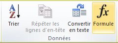 Groupe Données de l’onglet Outils de tableau Disposition dans le ruban Word 2010