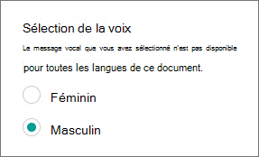 Sélection de la voix