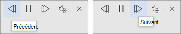 Sélectionner Précédent ou Suivant