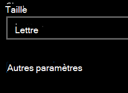 Paramètres supplémentaires