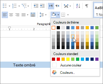 Application d’une couleur d’ombrage au texte