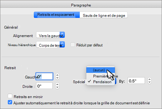 Sélection d’aucun pour le retrait