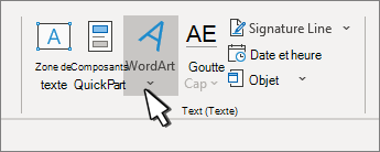 Insérer un objet WordArt avec le bouton WordArt