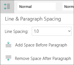 Options d’espacement des paragraphes