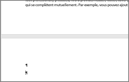 Paragraphes vides en haut d’une page Word