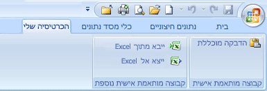 כרטיסיה ברצועת כלים מותאמת אישית עם שתי קבוצות