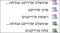 קיצורי דרך בתצוגת קטגוריה מותאמת אישית