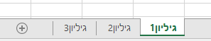 לשוניות גליון עבודה של Excel מוצגות בחלק התחתון של חלונית Excel