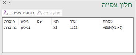 סרגל הכלים של חלון צפייה