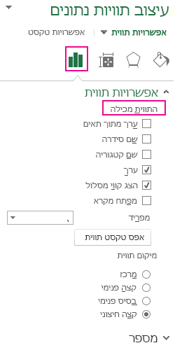 החלק 'אפשרויות תווית' בחלונית 'עיצוב תווית נתונים'