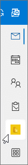 סרגל האפליקציות ב- Outlook עבור Windows.