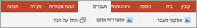 הכרטיסיה 'מעברים'