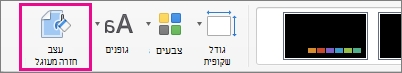 'עיצוב רקע' בכרטיסיה 'עיצוב'