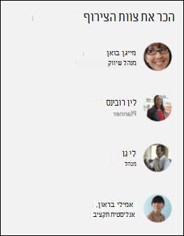 תצוגה מקדימה של People Web Part.