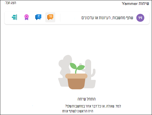 תצוגה מקדימה של ה- Web Part 'שיחות'.