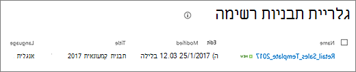 דף תבנית רשימה