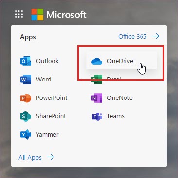 פתח את אפליקציית OneDrive