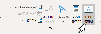 לחצן 'הוסף תיבת טקסט'