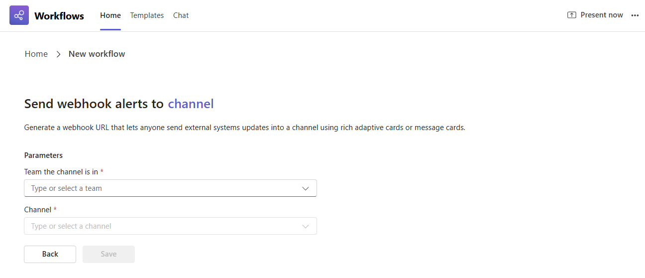 תבנית Webhook לשליחה לערוץ