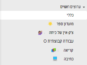 צילום מסך של ערוצים.