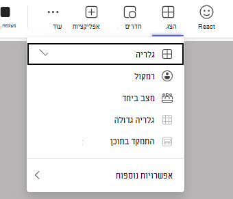 צילום מסך של תצוגה.