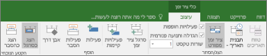 הכרטיסיה 'עיצוב' של תצוגת ציר הזמן